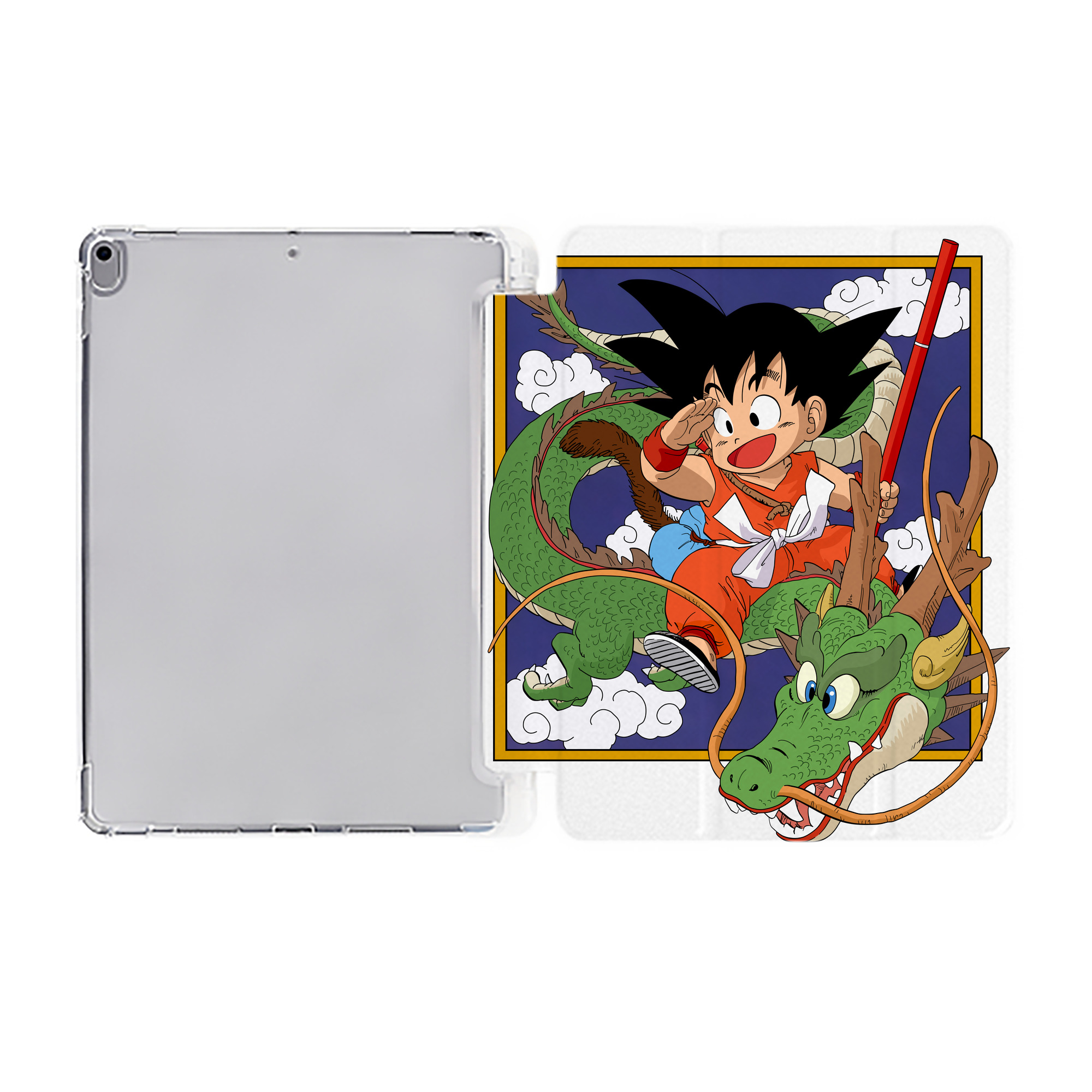 （画像用） ドラゴンボール 孫悟空（そん ごくう）Son Goku カカロット DRAGON BALL Kakarotto IPad ケース ペン収納付き 三つ折りスタンド PUレザー×シリコン 対応機種9.5/10.5/10.9インチ
